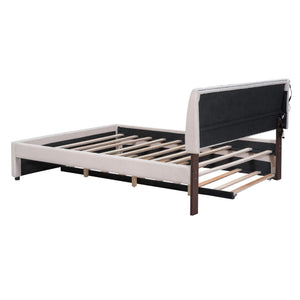 Upholstered Platform Bed With Trundle