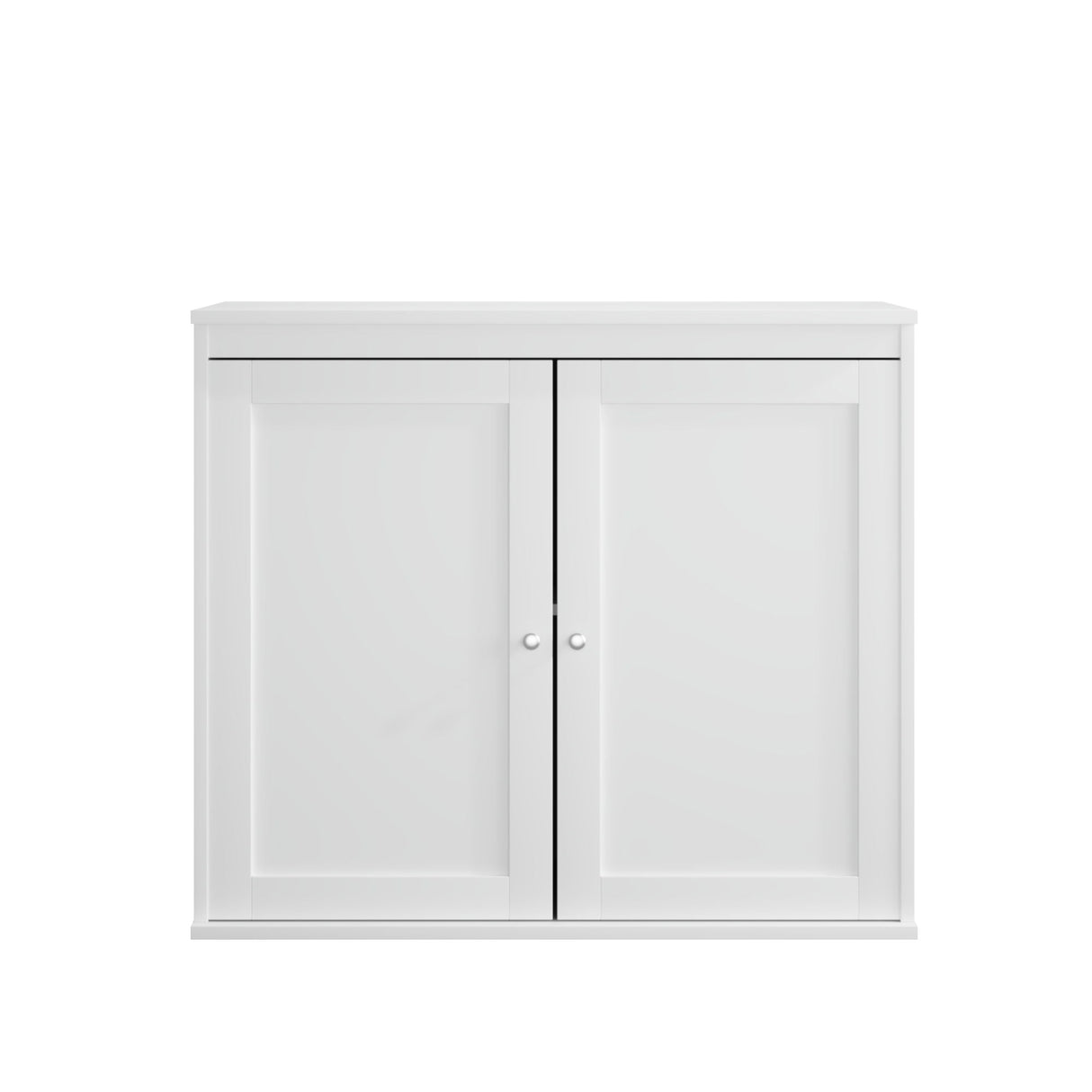 Kitchen Storage Cabinet with Double Doors and Adjustable Shelves - White