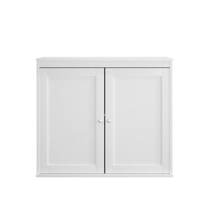 Kitchen Storage Cabinet with Double Doors and Adjustable Shelves - White