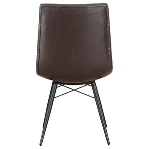 Back Dining Chairs With Button Tufting (Set of 4) - Brown