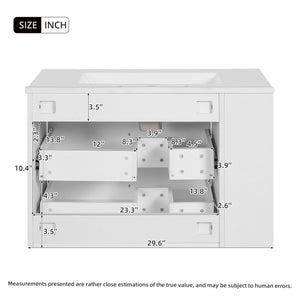 Wall Mounted Bathroom Vanity With 2 Drawers, Sink, Floating Storage Unit