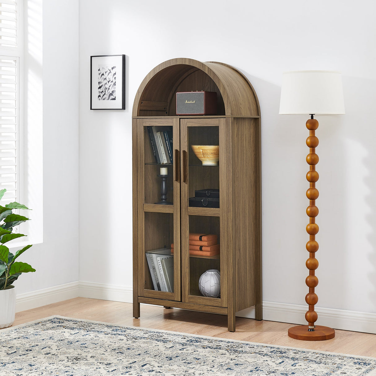 High Arched Storage Cabinet with Lamp