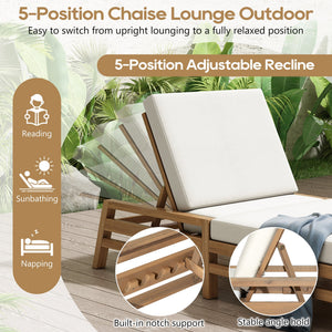 TREXM 5-Position Adjustable Outdoor Chaise Lounge Set of 2