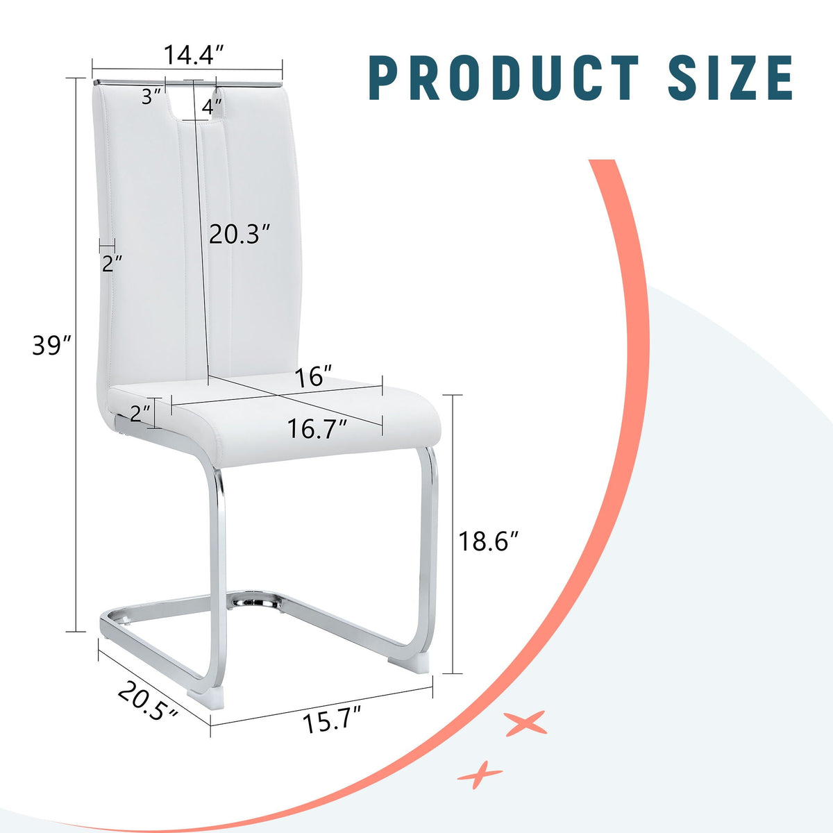 Bow Shaped Ergonomic Chairs with Non-Slip Base - Black or White