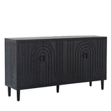 Wood Sideboard with 4 Doors and Tapered Legs