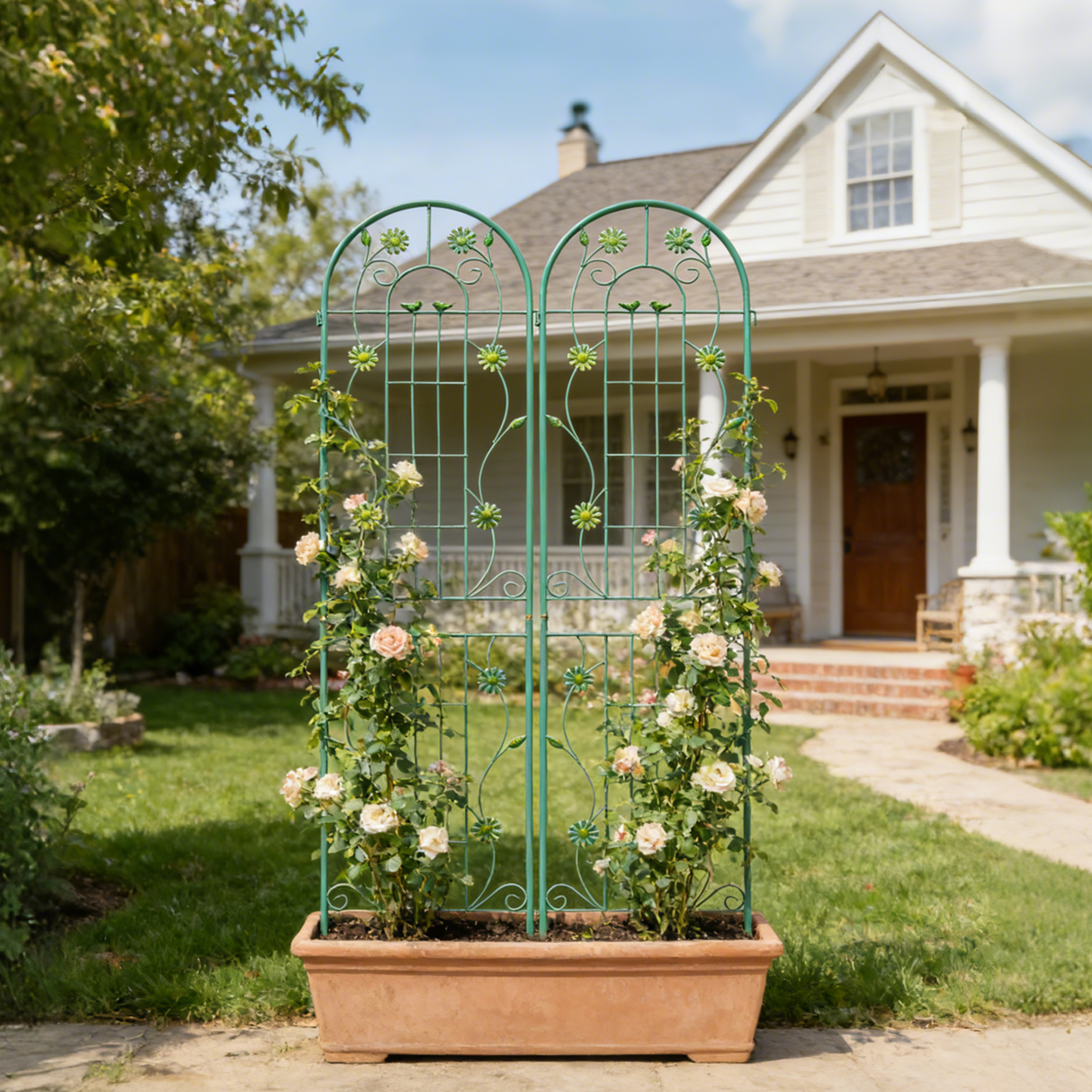 2 Pack Metal Garden Trellis 86.7" x 19.7"