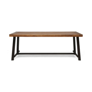 Equilibrium - Outdoor Dining Table With Wooden Frame And Slat Top