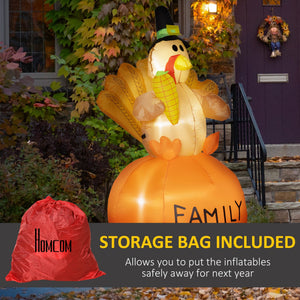 Homcom 4.9ft Inflatable Thanksgiving Decoration Turkey