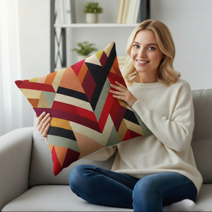 Set of 2 Square Geometric Pattern Throw Pillow covers size 18"x18"