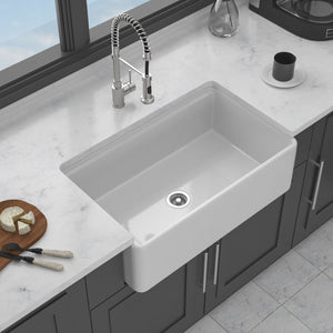 Single Bowl Kitchen Sink Workstation with Accessories - White
