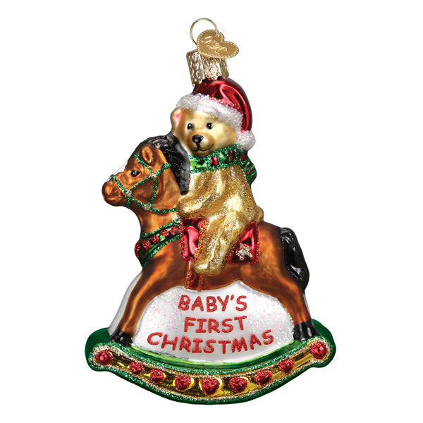 Rocking Horse Teddy Ornament by Old World Christmas