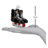 Hockey Skates Glass Ornament