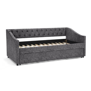 Upholstered Daybed With USB Charging & Pull Out Bed
