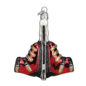 Ski Boots Ornament Glass 4 x 3.5 x 0.75 Inches