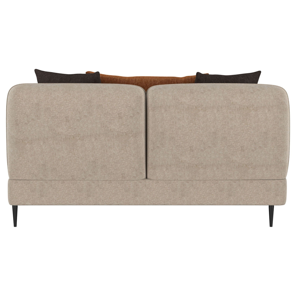 Repley - Upholstered Sculpted Track Arm Loveseat - Beige