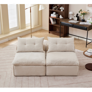 Modular Sofa with Soft Chenille Fabric