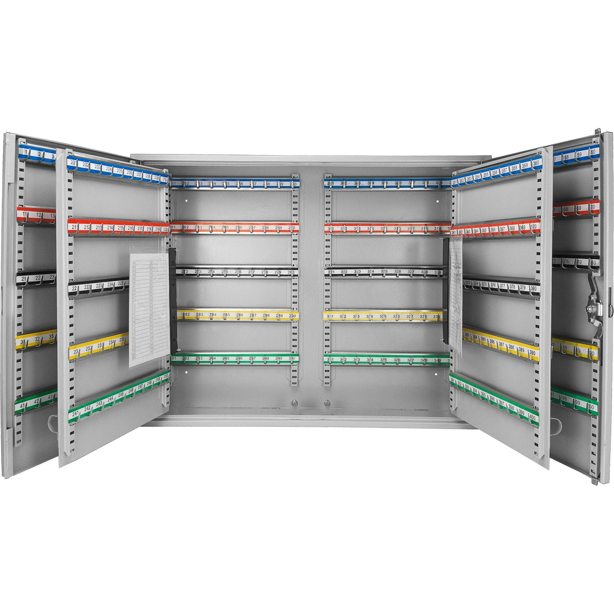 Adjustable Key Cabinet with Lock - Multiple Sizes, Gray or Black