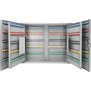 Adjustable Key Cabinet with Lock - Multiple Sizes, Gray or Black