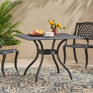 Arch Mesh Dining Table With Lightweight Frame - Black