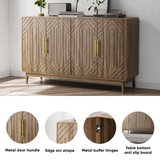 Wood Sideboard with 4 Doors and Metal Handle