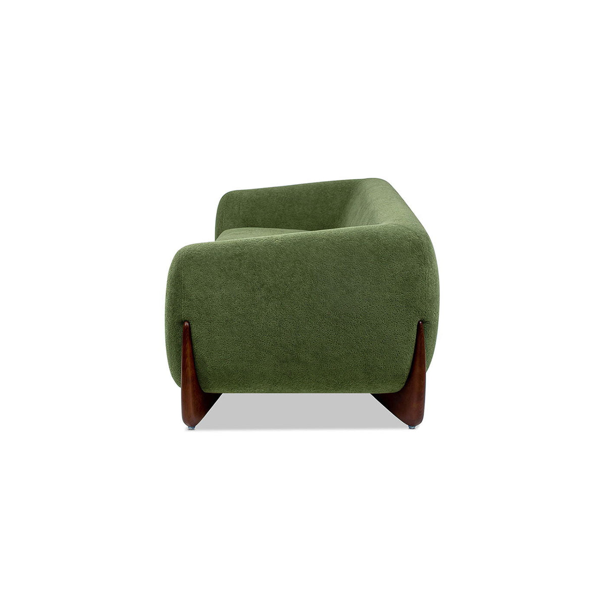 Alpine Luxurious Upholstery Sherpa Sofa with Removable Cushions - Available in White, Black, or Dark Green