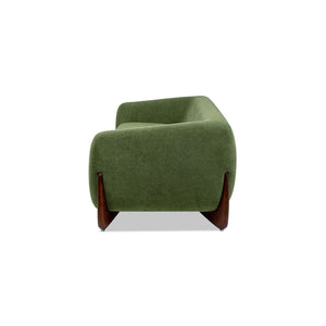 Alpine Luxurious Upholstery Sherpa Sofa with Removable Cushions - Available in White, Black, or Dark Green