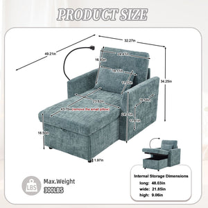 Multifunctional Recliner Sofa with Storage and Phone Bracket