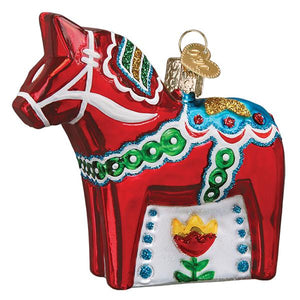 Swedish Dala Horse Ornament Handcarved and Painted