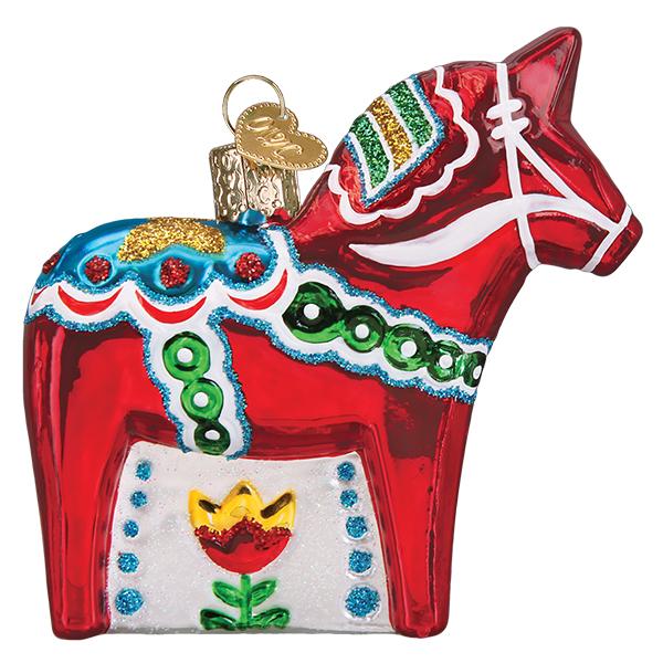 Swedish Dala Horse Ornament Handcarved and Painted