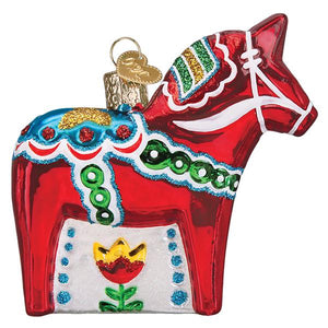 Swedish Dala Horse Ornament Handcarved and Painted