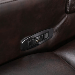 Power Recliner With Storage Arms, Cupholders, Swivel Tray Table And Cell Phone Stand - Brown