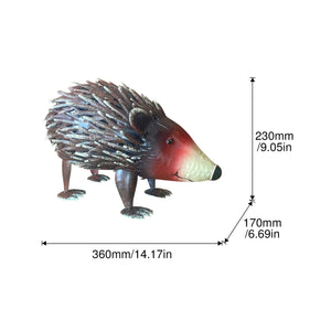 Handmade Wrought Iron Hedgehog Garden Statue