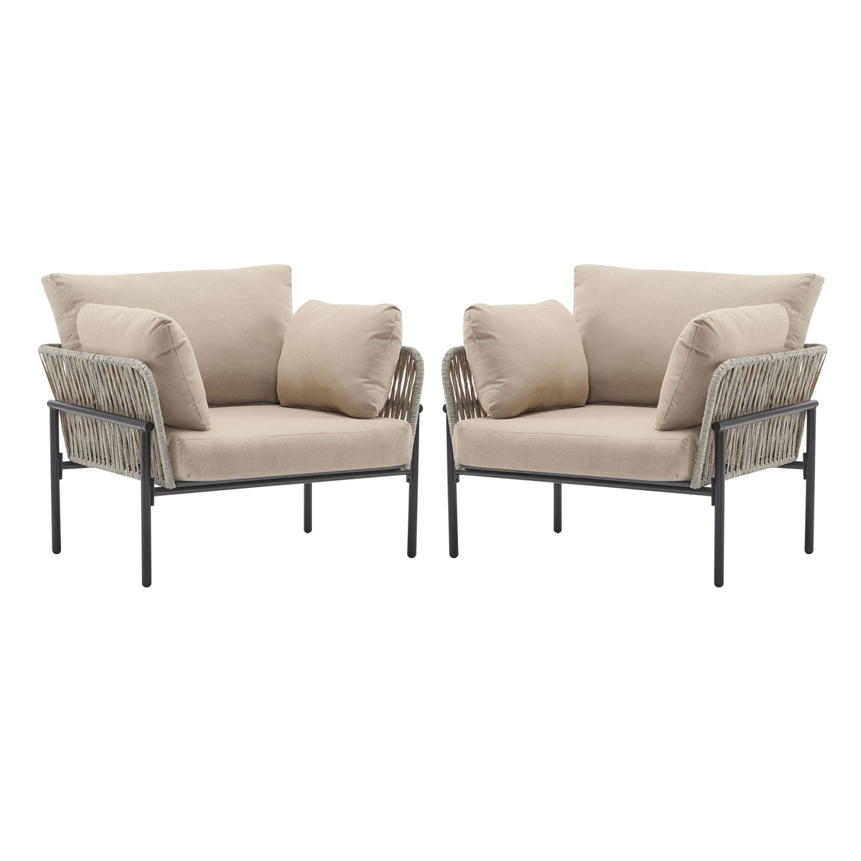 Rope Lounge Chair With Cushions For Modern Spaces