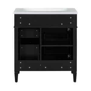 Bathroom Vanity With Top Sink, Storage Cabinet, 2 Drawers, Tip Out Drawer