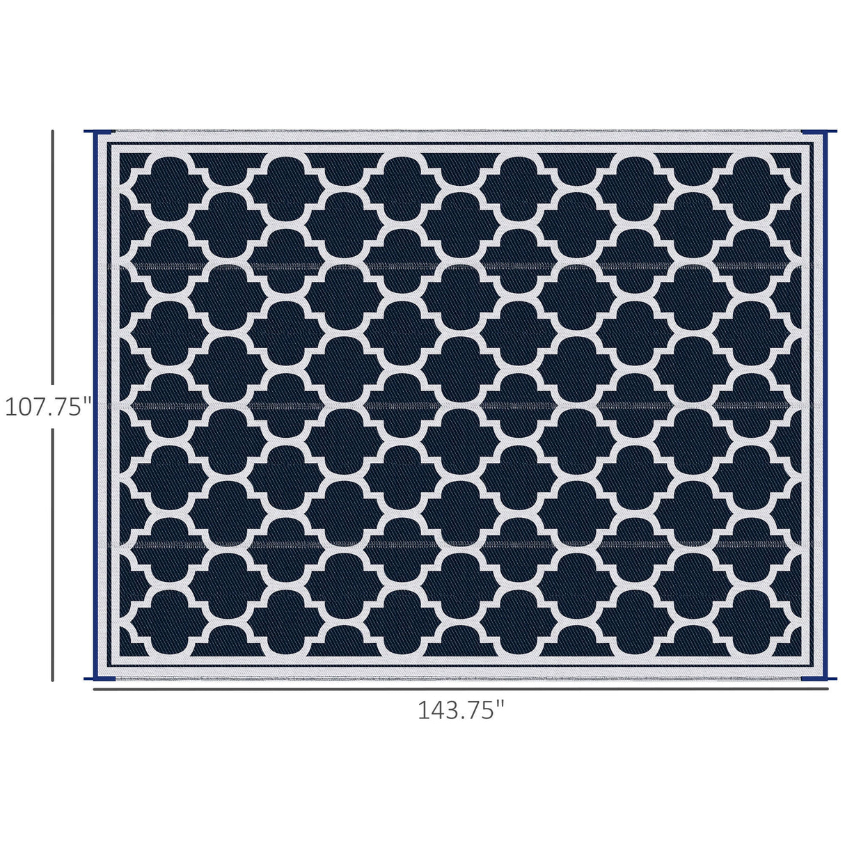 Reversible outdoor rug carpet, 9' x 18' waterproof