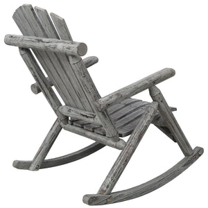 Durable Wooden Porch Rocker, Fir Log Rocking Chair