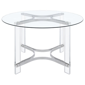 Uptown - 5 Piece Round Dining Set - Chrome
