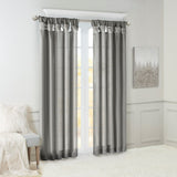 Twist tab lined window curtain panel charcoal 50x120"