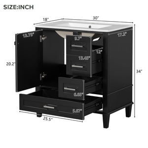 30" Bathroom Vanity with Sink Combo Set