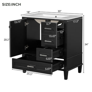 30" Bathroom Vanity with Sink Combo Set