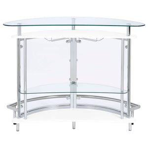 Amarillo Freestanding Glass Top Home Bar Wine Cabinet White