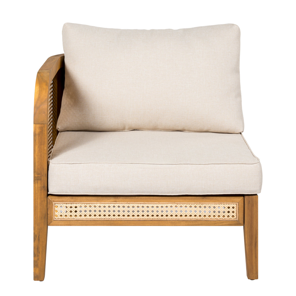 Kirkby Outdoor 5 Seater V-Shaped Acacia Wood Sofa