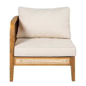 Kirkby Outdoor 5 Seater V-Shaped Acacia Wood Sofa