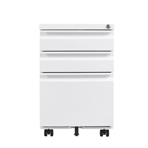 Contemporary 3 Drawer Mobile Filing Cabinet With Lock, Metal Office Storage For Legal / Letter Size