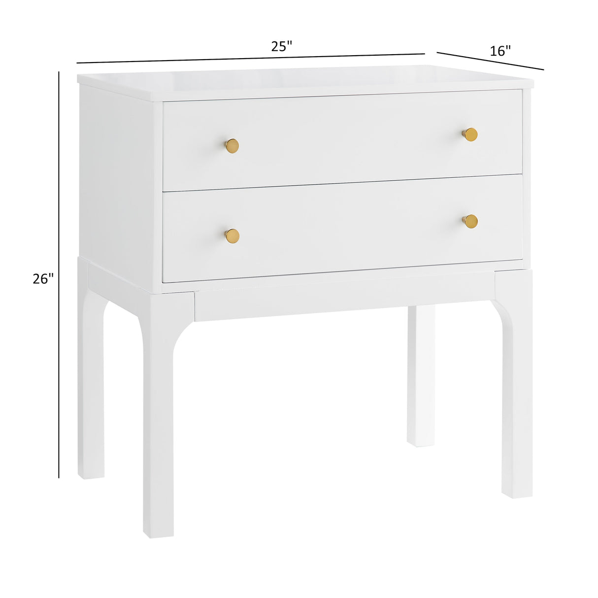 Alonso 2-Drawer Modern Nightstand