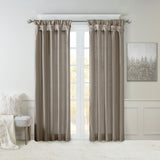 Twist Tab Lined Window Curtain Panel Pewter 50x108"