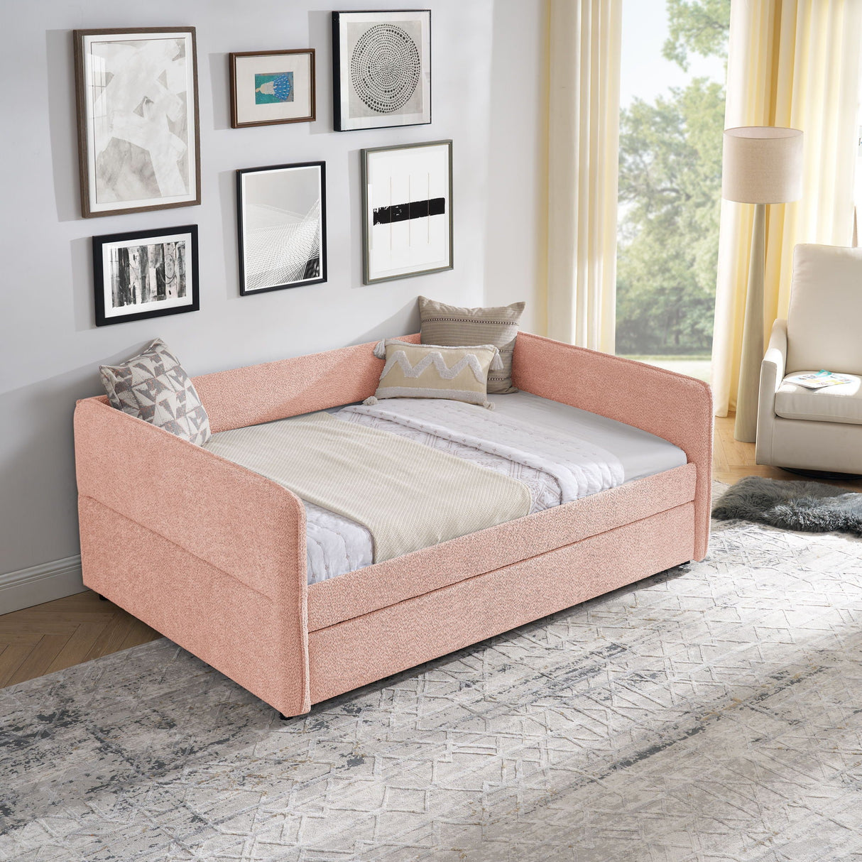 Upholstered Daybed With Pop Up Trundle