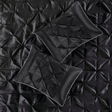 7 Piece Tufted Comforter Set Black Queen