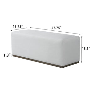 Simple and Elegant Footstool Bench with Soft Fabric Upholstery - Bedroom & Living Room