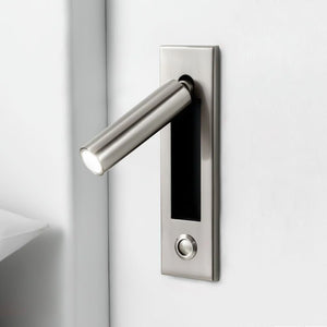 Recessed Folding Bedside Wall Sconce with Warm LED | Flush Reading Light for Bedrooms